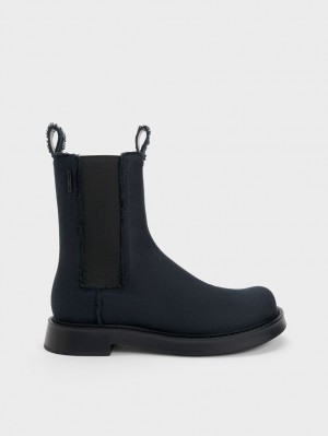 Chelsea Boots Charles And Keith Bryn Denim σκούρο μπλε | 29653-FHEA