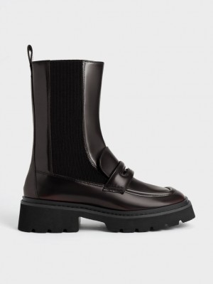 Chelsea Boots Charles And Keith Penny Loafer μπορντο | 32765-KLUY