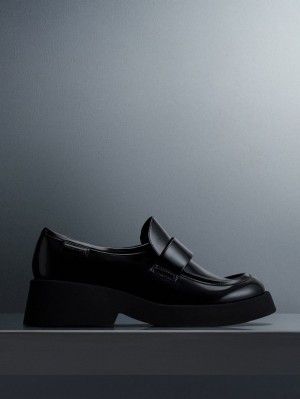 Loafers Charles And Keith Giselle λουρακια Χοντρός μαυρα | 81063-GIVH