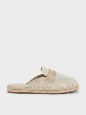 Loafers Charles And Keith Penny Backless Espadrilles Μπεζ | 13759-WXQA