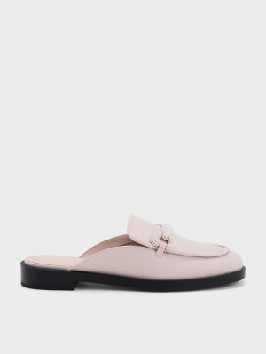 Mules Charles And Keith Beaded Accent Loafer ροζ | 82370-KAHV