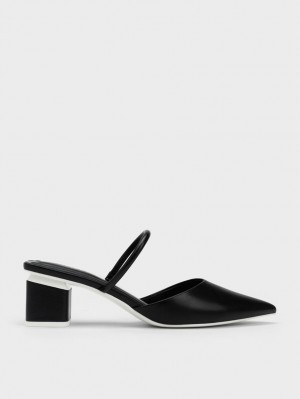 Mules Charles And Keith Block Heel μαυρα | 72916-GWQC