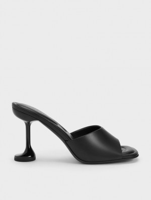 Mules Charles And Keith Celestine Sculptural Heel μαυρα | 29035-BZDT