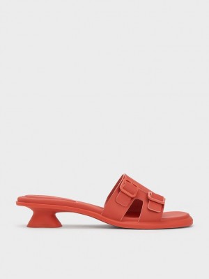 Mules Charles And Keith Double πόρπης Sculptural πορτοκαλι | 59216-YRVL