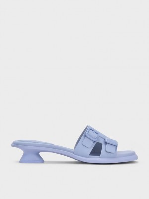 Mules Charles And Keith Double πόρπης Sculptural μωβ | 58132-MRTZ
