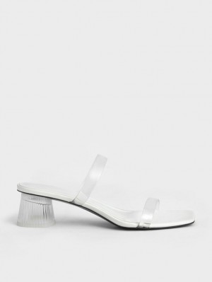 Mules Charles And Keith Double λουρακια See-Through ασπρα | 14356-FCNO