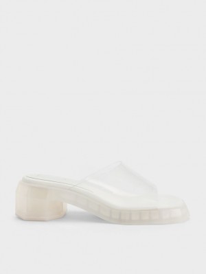 Mules Charles And Keith Fia See-Through Geometric ασπρα | 94156-OTHF