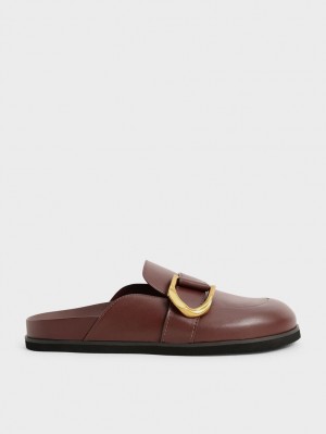Mules Charles And Keith Gabine Buckled δερματινα Loafer​ καφε | 97026-HOUP