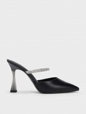 Mules Charles And Keith Gem λουρακια μαυρα | 20578-SIZX