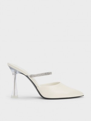 Mules Charles And Keith Gem λουρακια κρέμα | 56431-SJLZ