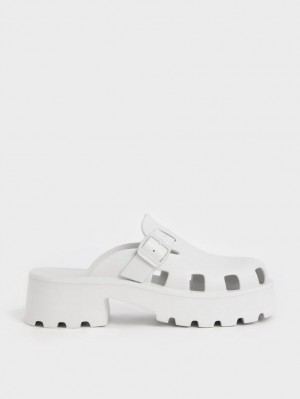 Mules Charles And Keith Mae Buckled flatforms ασπρα | 71205-ZTNA
