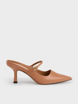 Mules Charles And Keith Mary Jane με τακουνι καφε | 64791-EPQK