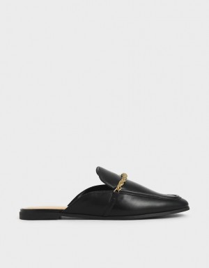 Mules Charles And Keith Metallic Accent Flats μαυρα | 17289-MWHL