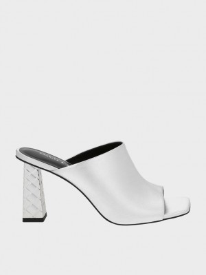 Mules Charles And Keith Open toe Καπιτονέ Heel ασημι | 37812-GMLE