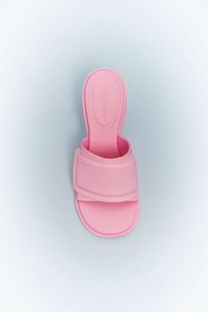 Mules Charles And Keith Puffy Sculptural Heel ροζ | 15602-JOHM