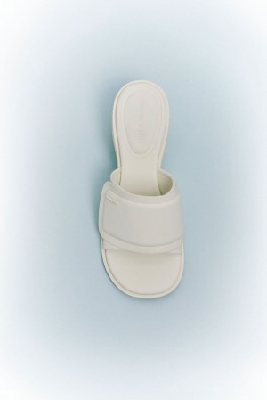 Mules Charles And Keith Puffy Sculptural Heel ασπρα | 04567-IPMW