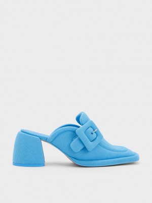 Mules Charles And Keith Sinead Woven Buckled Loafer μπλε | 72845-EQML