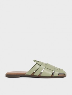 Mules Charles And Keith Woven φλατ μεντα | 43281-GXLO