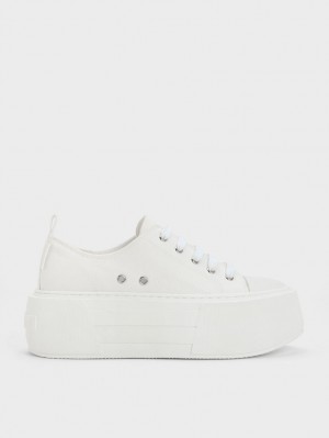 Sneakers Πλατφορμα Charles And Keith Χοντρός ασπρα | 93041-VRLX