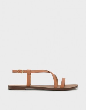 Σανδαλια Charles And Keith Criss Cross καφε | 93017-XIBA