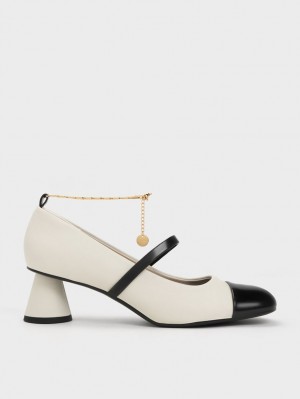 Γοβεσ Charles And Keith Delicate Chain-Link Mary Jane ασπρα | 36457-ZJFX