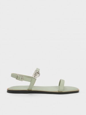 Σανδαλια Charles And Keith Double Metallic πόρπης μεντα | 37862-RFAW