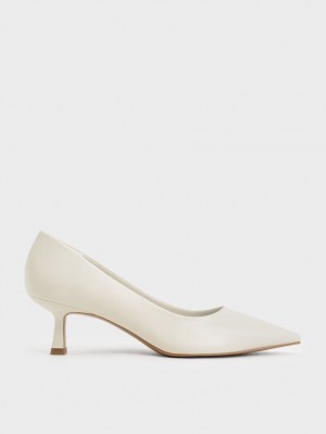 Γοβεσ Charles And Keith Emmy Pointed Kitten Heel ασπρα | 49586-ATKU
