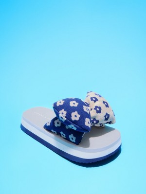 Σαγιοναρεσ Charles And Keith Floral Puffy Bow μπλε | 37045-CDRU