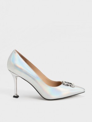 Γοβεσ Charles And Keith Holographic δερματινα Gem-Embellished Πολύχρωμο | 23917-AXBW