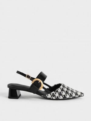 Γοβεσ Charles And Keith Houndstooth Buckled Slingback Πολύχρωμο | 70423-PHQA