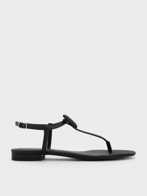 Σανδαλια Charles And Keith Koa Στρινγκ μαυρα | 52897-GWHR