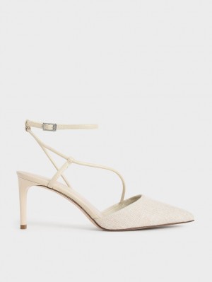 Γοβεσ Charles And Keith Linen Asymmetric Μπεζ | 35412-GFAK