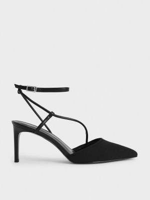 Γοβεσ Charles And Keith Linen Asymmetric μαυρα | 92604-HXEC