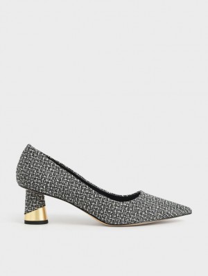 Γοβεσ Charles And Keith Metallic Sculptural Heel Tweed Πολύχρωμο | 34815-NWXK