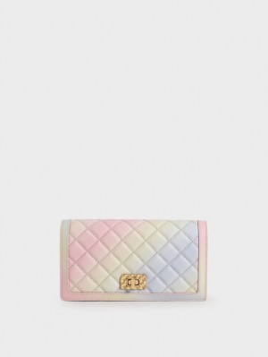 πορτοφολια Charles And Keith Micaela Καπιτονέ Long Πολύχρωμο | 43796-BFKT