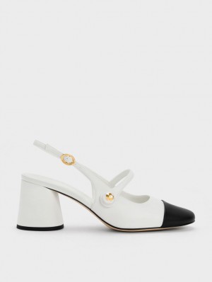 Γοβεσ Charles And Keith Pearl Embellished Slingback ασπρα | 35480-KXID