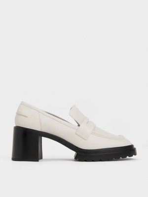 Γοβεσ Charles And Keith Penny Loafer ασπρα | 79250-IVLG