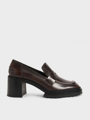 Γοβεσ Charles And Keith Penny Loafer σκούρο καφε | 14680-YWHS