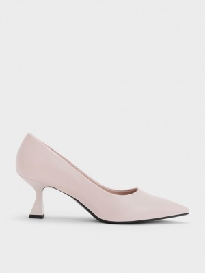 Γοβεσ Charles And Keith Pointed-toe Flare Heel ροζ | 43596-CYFT