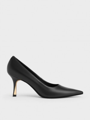 Γοβεσ Charles And Keith Sculptural Heel Pointed-toe μαυρα | 67134-OMKX