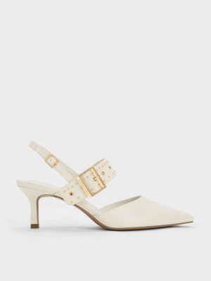 Γοβεσ Charles And Keith Sepphe Grommet Slingback ασπρα | 83497-RIMP