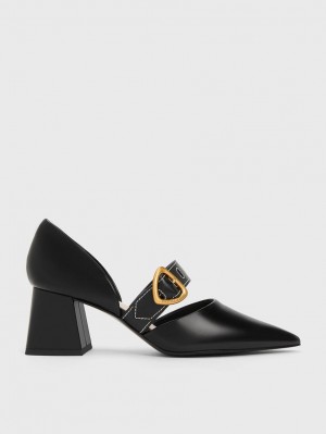 Γοβεσ Charles And Keith Sepphe Metallic πόρπης D'Orsay μαυρα | 64103-OMBU
