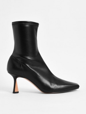 Μποτακια Charles And Keith Tapered Square-toe μαυρα | 91346-SJQH