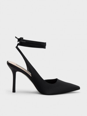Γοβεσ Charles And Keith Tie-Around Slingback μαυρα | 82403-DUNV