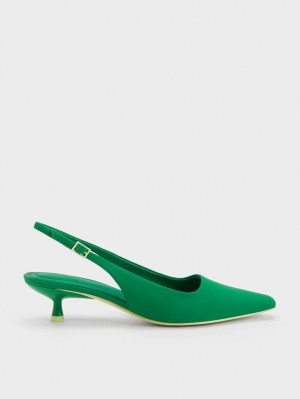 Γοβεσ Charles And Keith Vita Square-toe Slingback πρασινο | 43072-PYKT