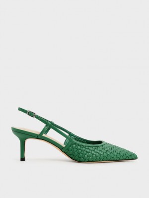 Γοβεσ Charles And Keith Woven Slingback πρασινο | 35064-XOVI