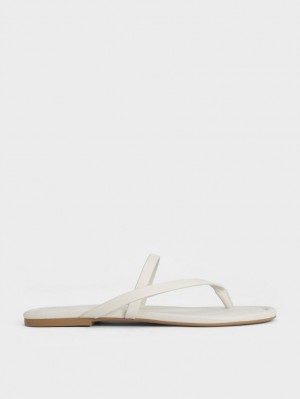 Σανδαλια Charles And Keith strappy Στρινγκ ασπρα | 27158-VBYL