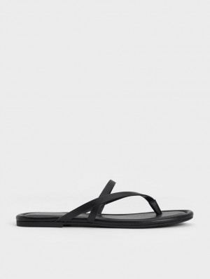 Σανδαλια Charles And Keith strappy Στρινγκ μαυρα | 31052-NCZI