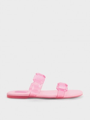 Σανδάλια Slide Charles And Keith Fia Gem-λουρακια ανοιχτο ροζ | 75432-JQHB