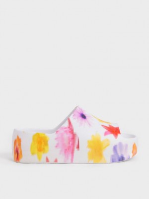 Σανδάλια Slide Charles And Keith Morgan flatforms Πολύχρωμο | 67031-XGTK